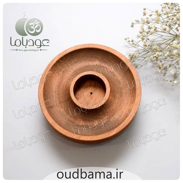 جا عود چوبی چوب طبیعی گرد