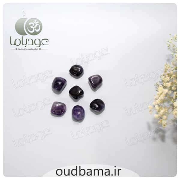 سنگ آمیتیس اصل تامبل نماد قدرت و پاکسازی هاله انرژی عودباما