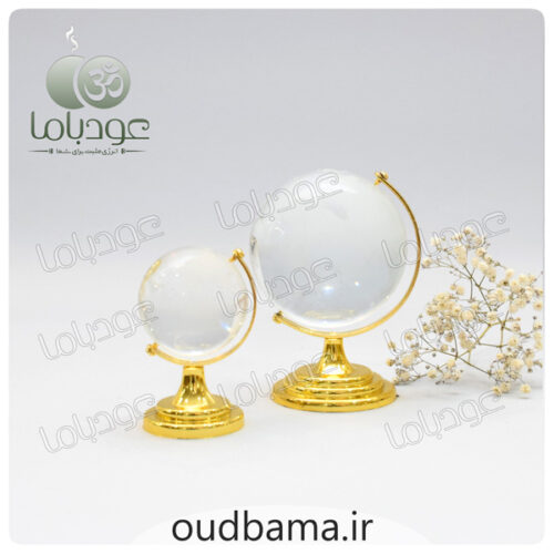 کره زمین کریستال نقشه سفید فنگشویی CRYSTAL GLOBE