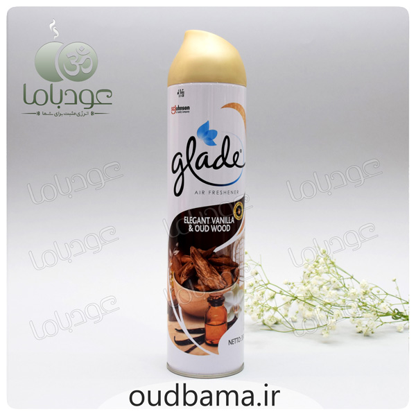 اسپری خوشبوکننده وانیل و عودوود ELEGANT VANILLA & OUD WOOD ( گلید GLADE )